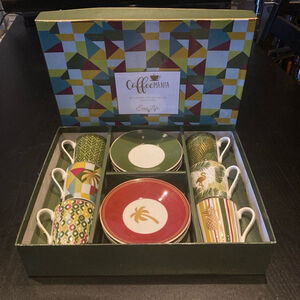 Easy Life Coffee Cups and Saucers Set Multi-color